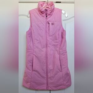 NWT Womens AKHG Duluth Trading Pink Long Vest Livengood Packable Nylon Warm Fem